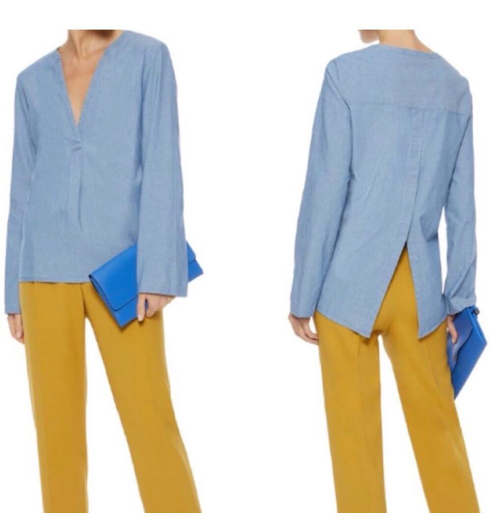 Theory Ofeliah cotton chambray tunic
